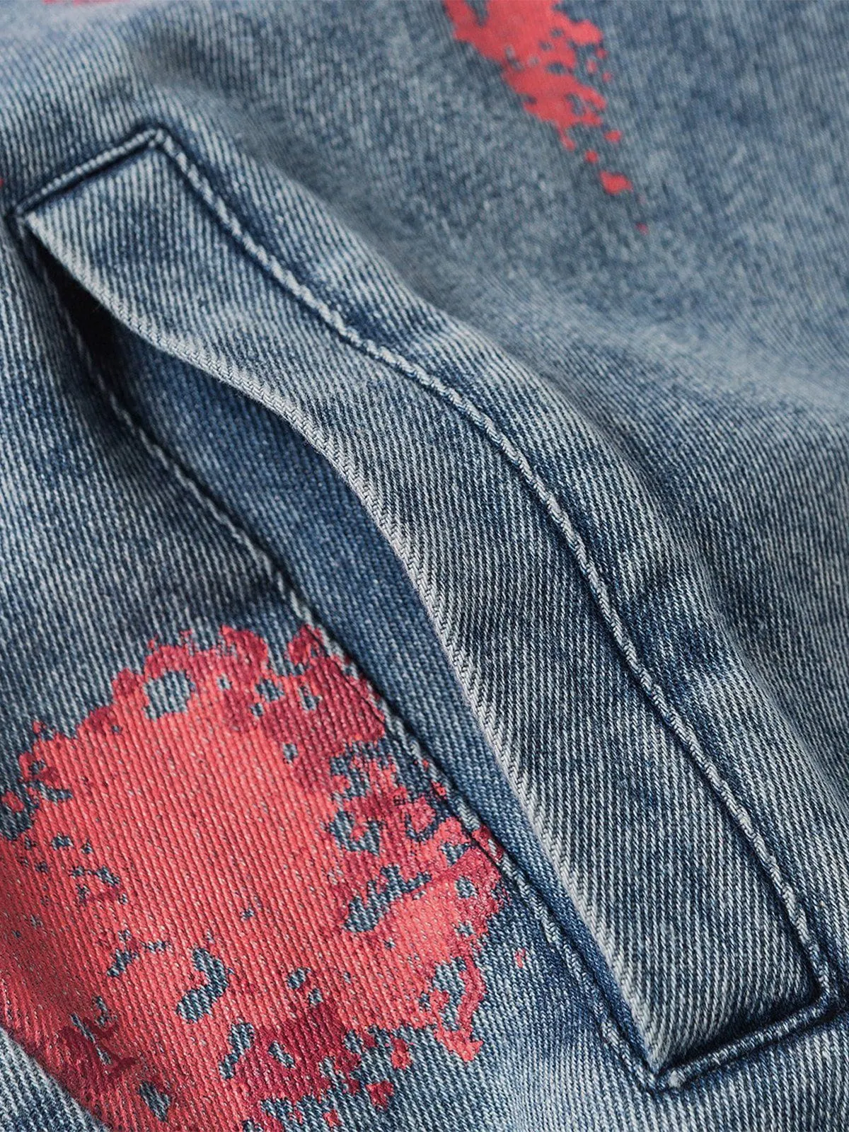 Aelfric Eden Red Tie-Dye Denim Jacket