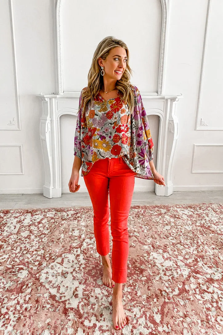 April Showers Floral Detail Blouse