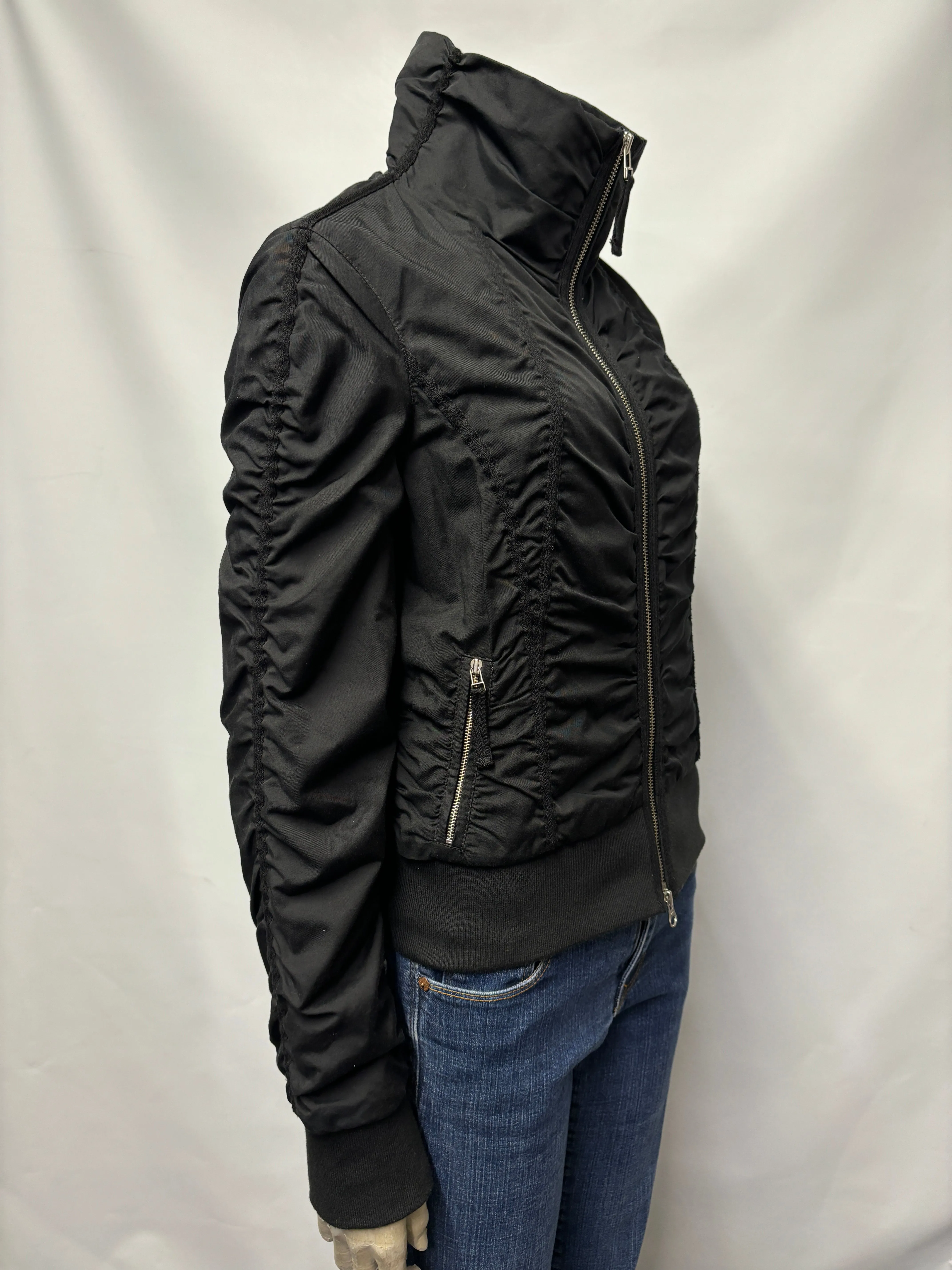 Armani Exchange Black Cotton Blend Bomber Jacket Medium
