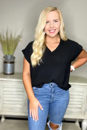 Black V-Neck Top *Final Sale*