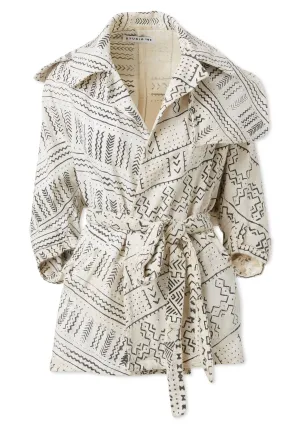 Bogolan Deconstructed Short Trench Coat