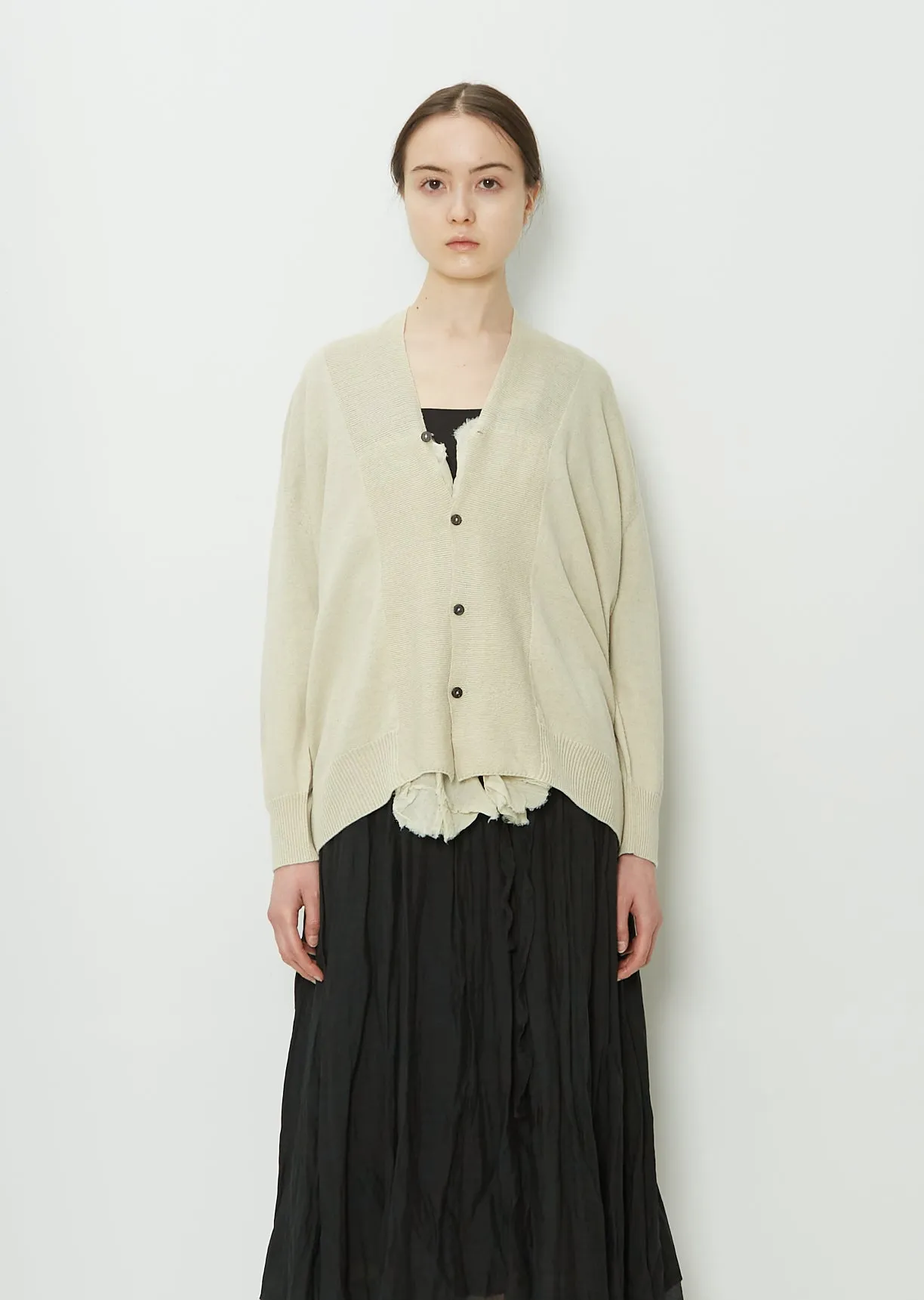 Botanical Dye Cardigan Knit — Natural