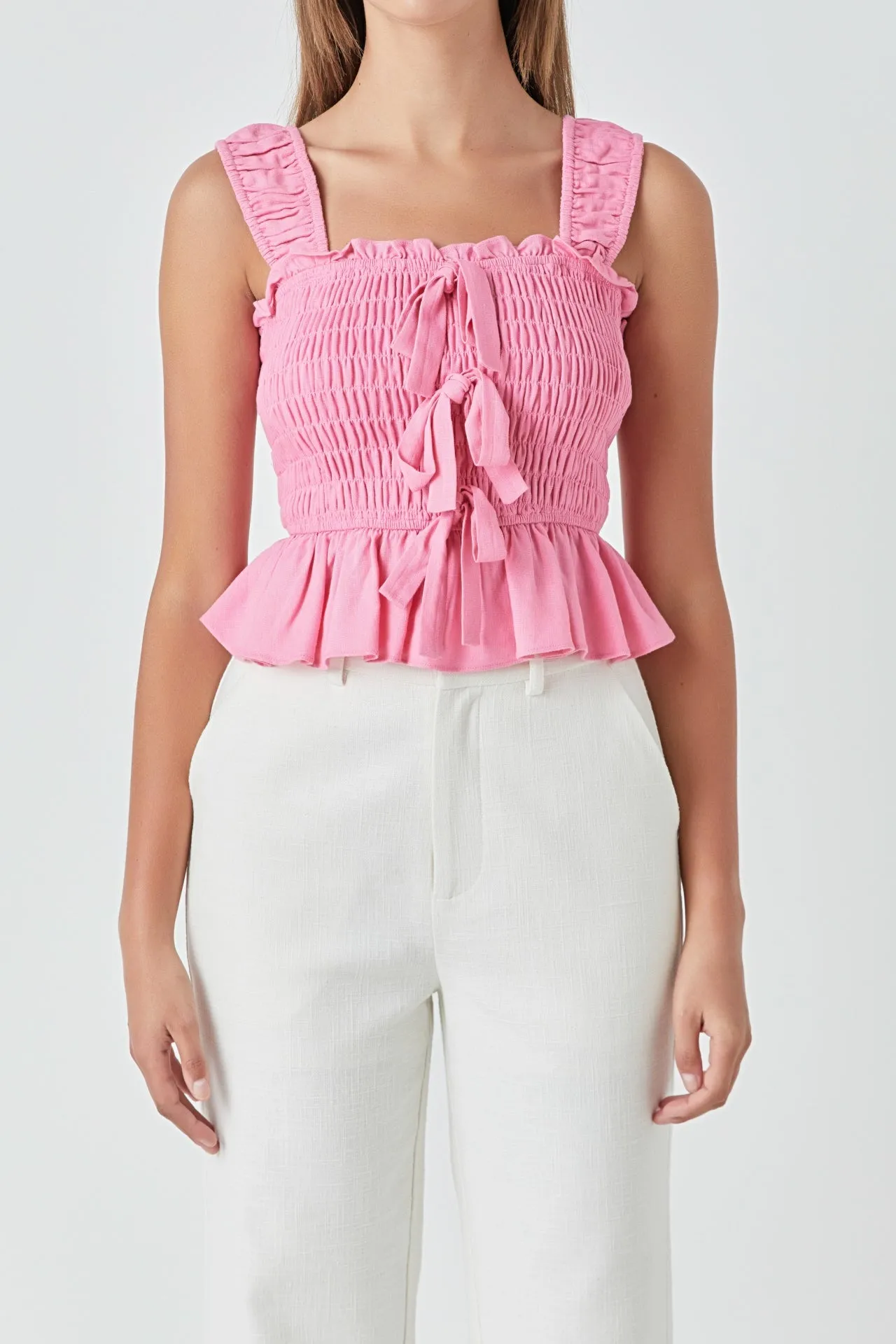 Bow Smocked Top
