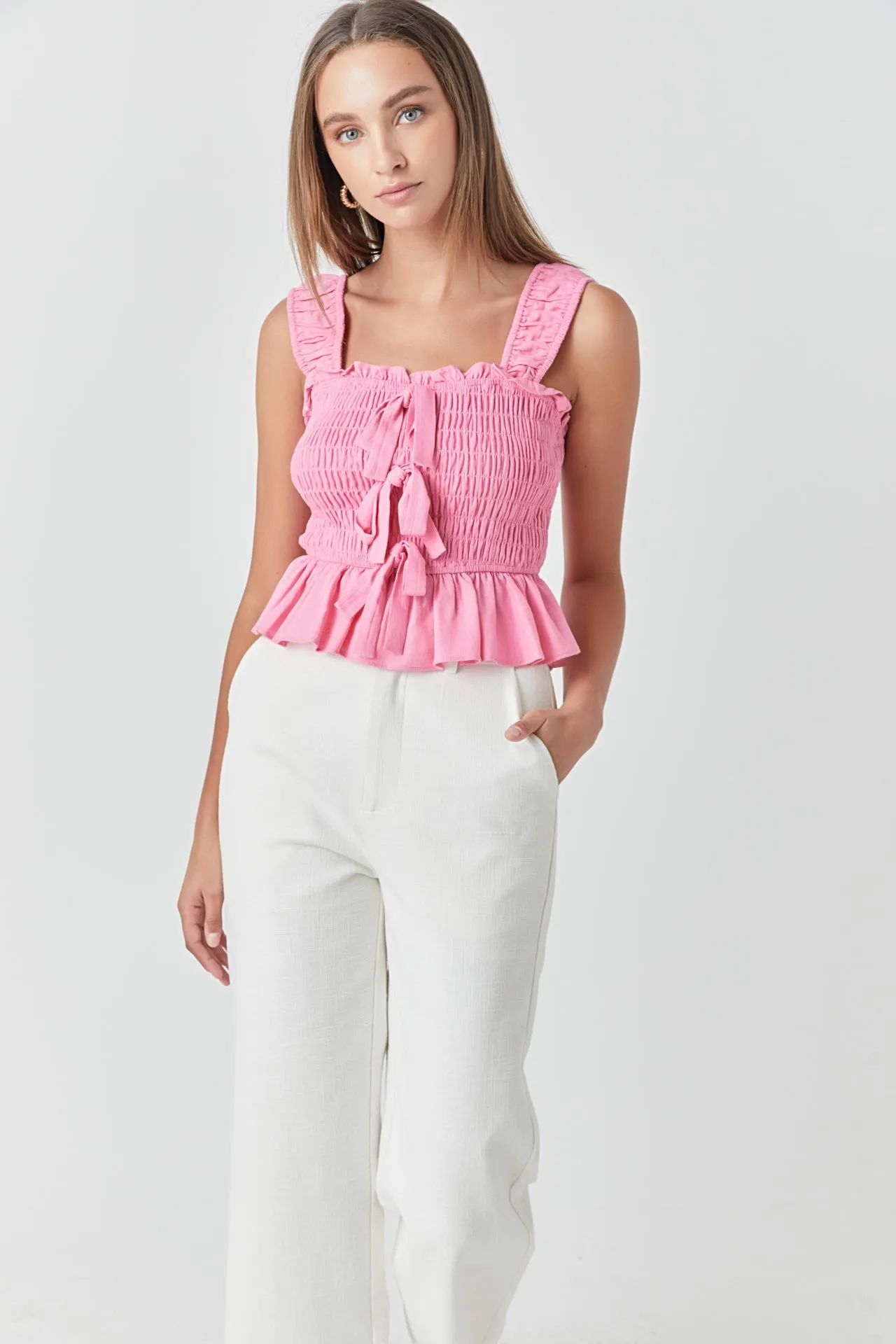 Bow Smocked Top