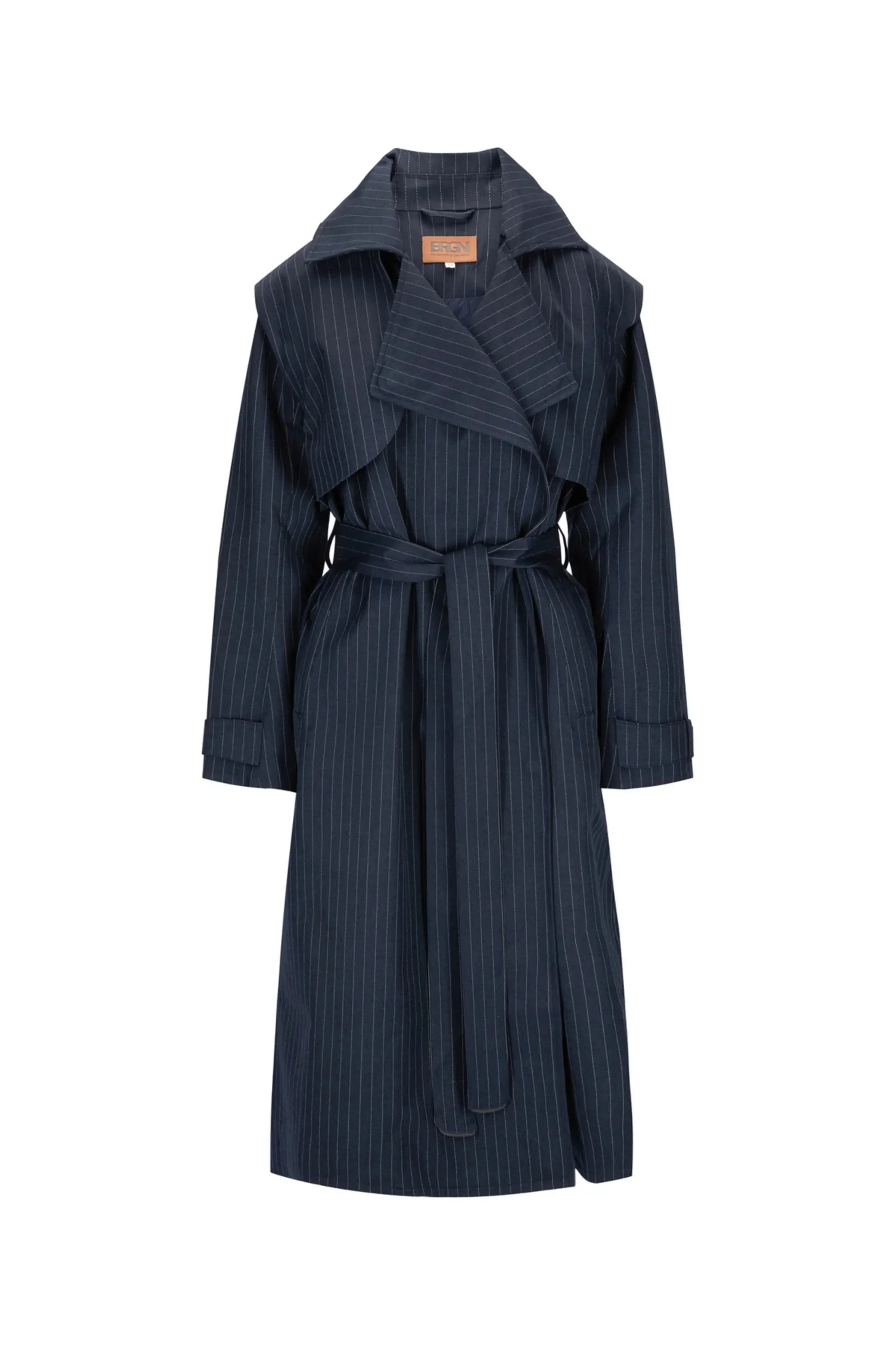 BRGN - Regndråpe Navy Pinstripe Trench Coat