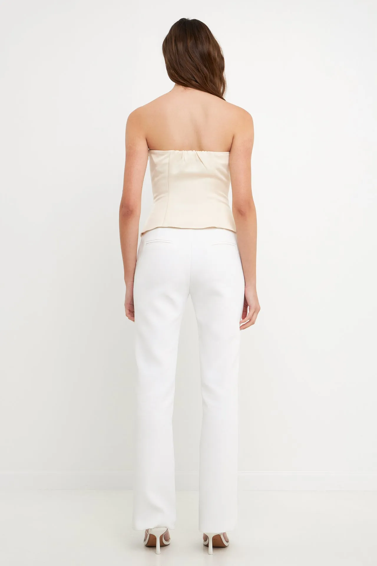 Button-Up Strapless Top