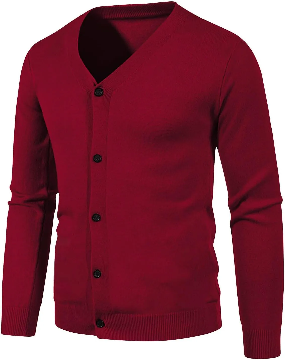 Cardigan Sweaters for Men Lightweight Long Sleeve Sweaters Slim Fit Button Down Sweater Big and Tall Knit Sweater