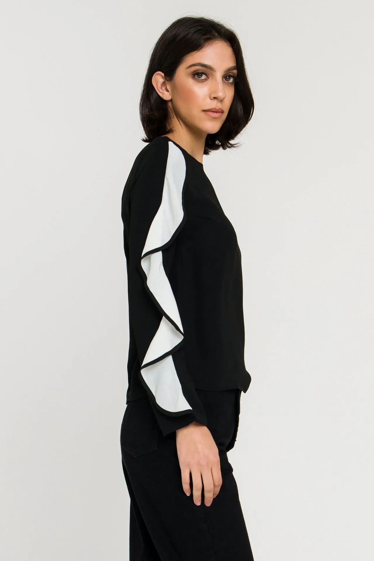 Cascading Ruffle Blouse