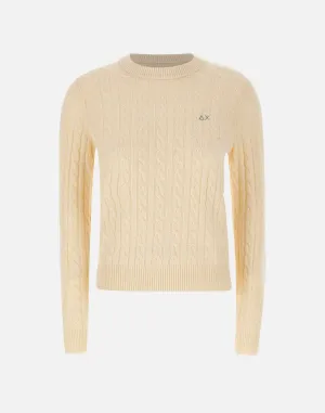 Cream Cable Knit Sweater for Women
