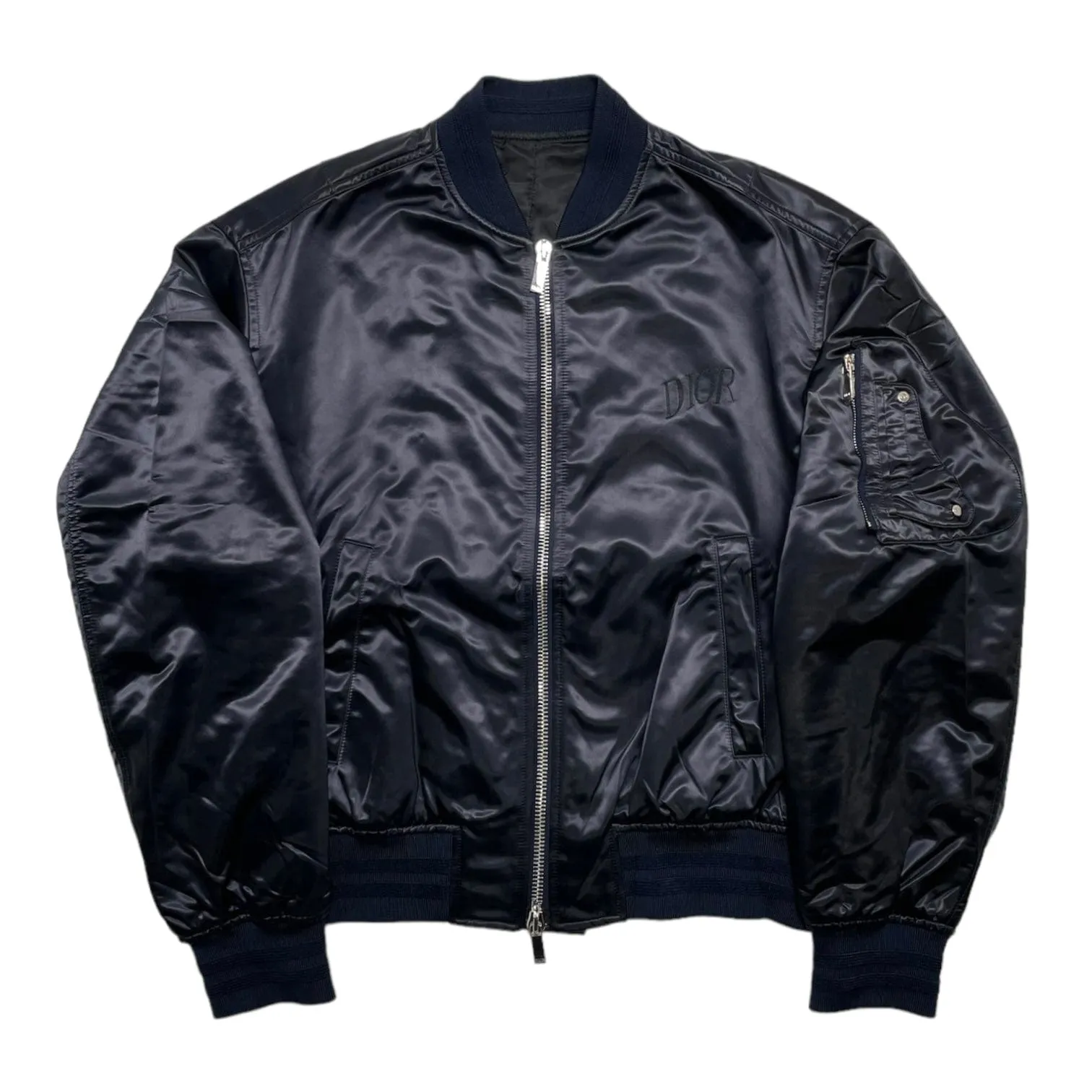 Dior x Alex Foxton Satin Bomber Jacket Dark Navy Pre-Owned