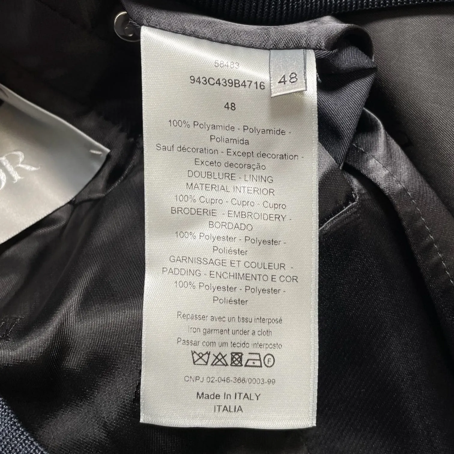 Dior x Alex Foxton Satin Bomber Jacket Dark Navy Pre-Owned