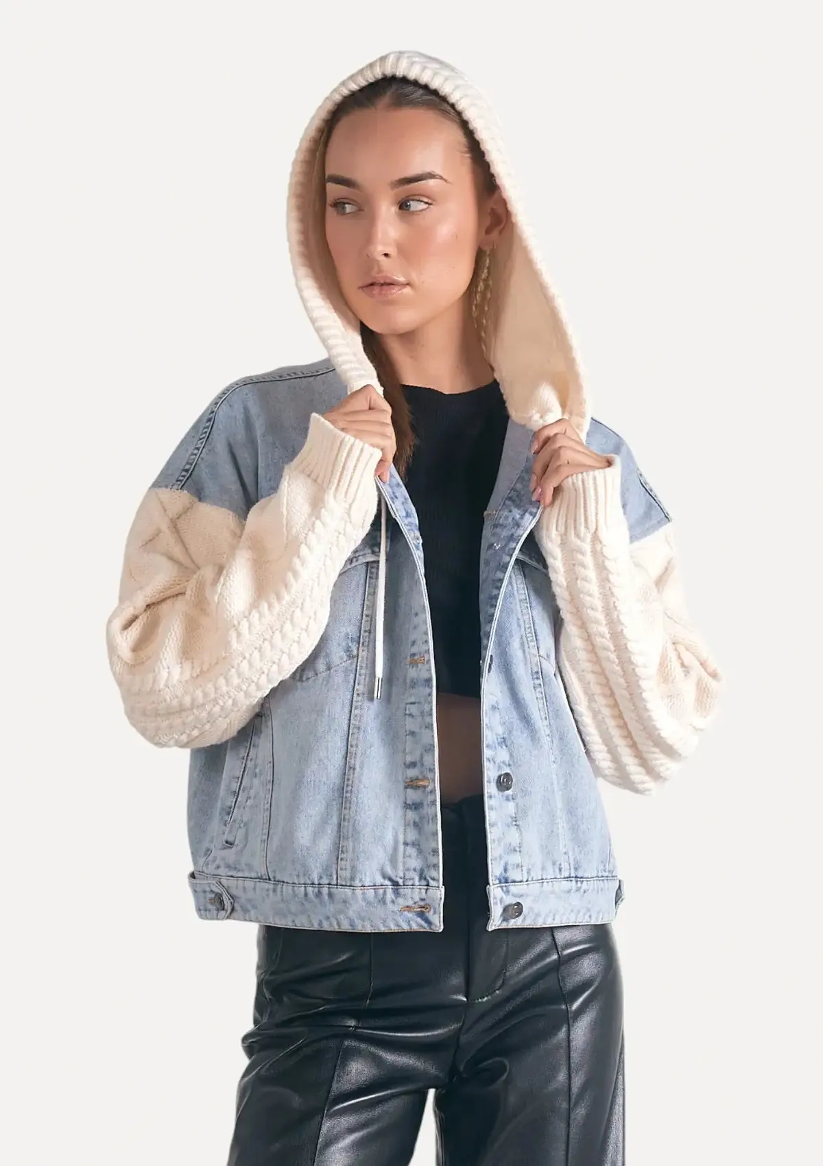 Dream Hoodie Jacket - Denim White