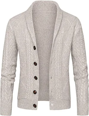 DuDubaby Autumn and Winter Men's Fashion Loose Cardigan Warm Lapel Hooded Jacket Sweater