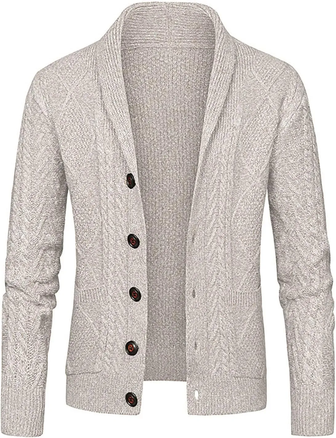 DuDubaby Autumn and Winter Men's Fashion Loose Cardigan Warm Lapel Hooded Jacket Sweater