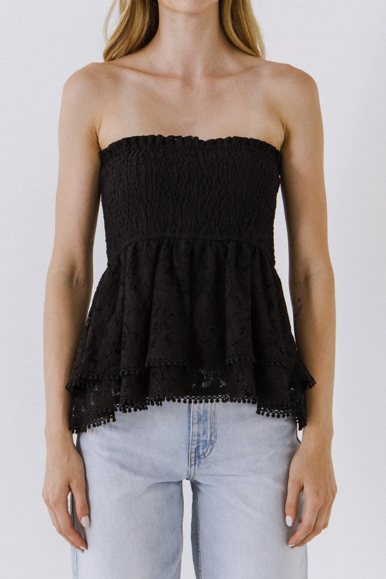 Endless Rose - Strapless Tube Lace top