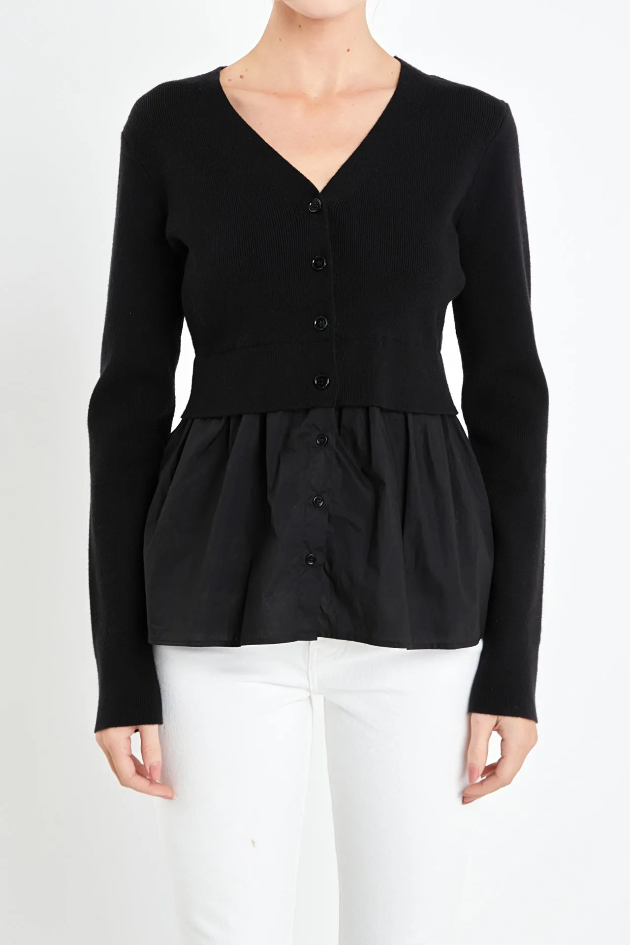 English Factory - Mix Media Cardigan