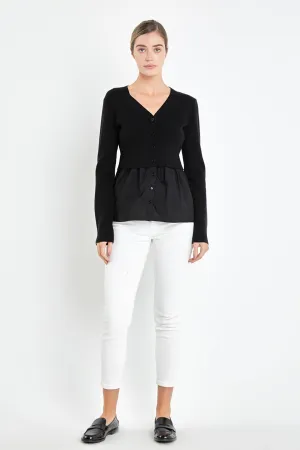 English Factory - Mix Media Cardigan