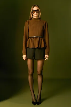 English Factory - Peplum Waist Knit Top