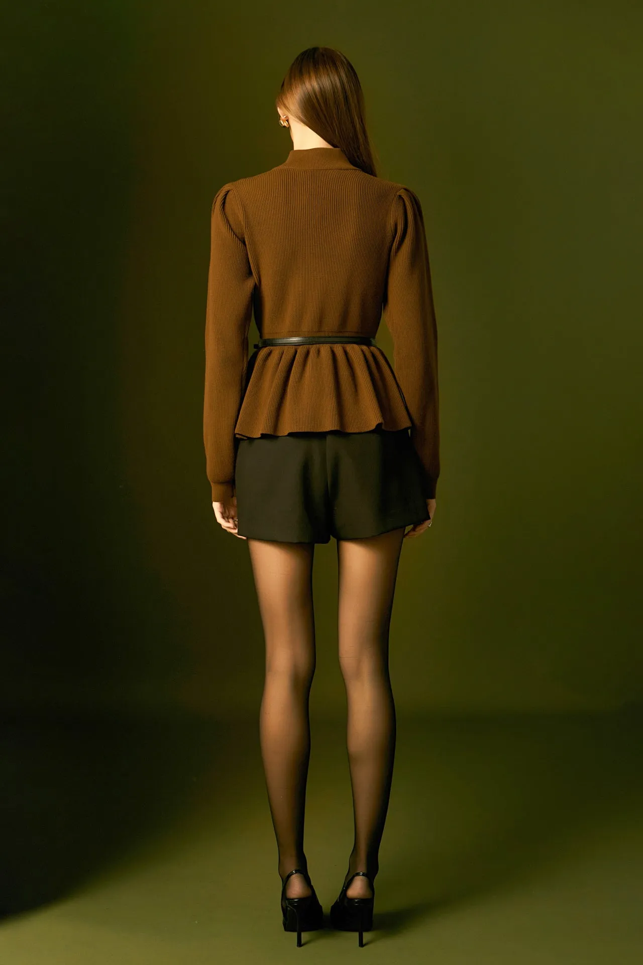 English Factory - Peplum Waist Knit Top