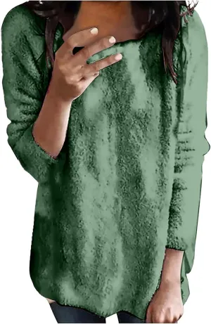 Fall Sweaters for Women Winter Coat Fleece Thickening Plus Size Coat Jacket Casual Plus Size Long Sleeve Loose Top