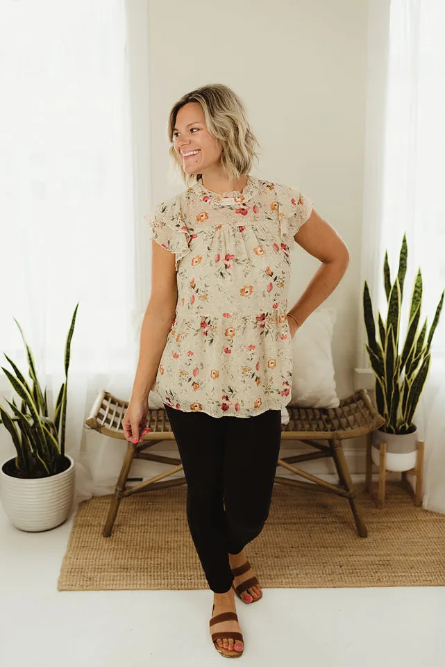 Floral Cap Peplum