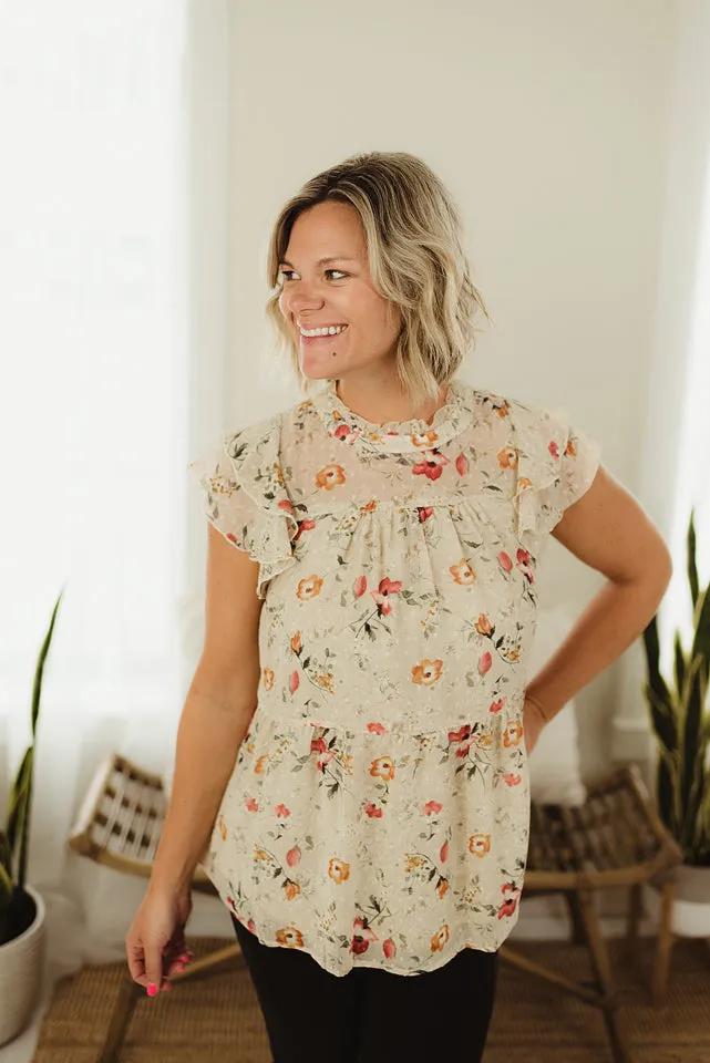Floral Cap Peplum