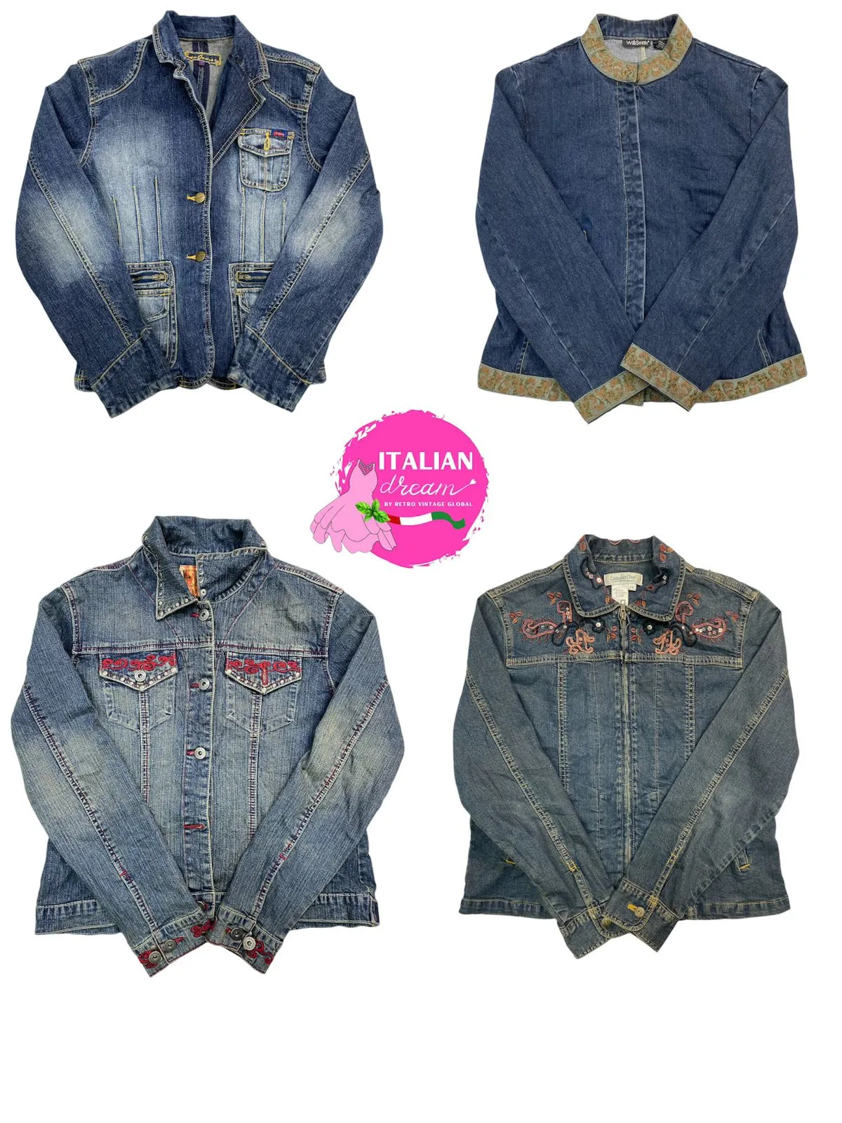 Funky and Embellished Y2K Denim Jacket Mix