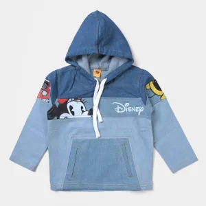 Girls Denim Jacket Character-Mid Blue