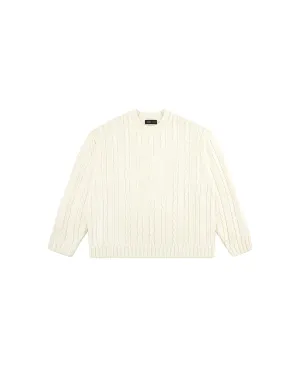 Gothic P Cable Knit Sweater - Off White