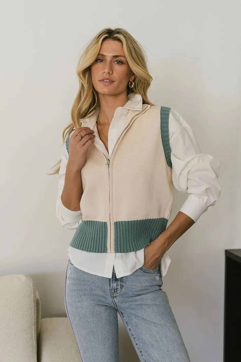 Gracie Button Up in Ivory - FINAL SALE