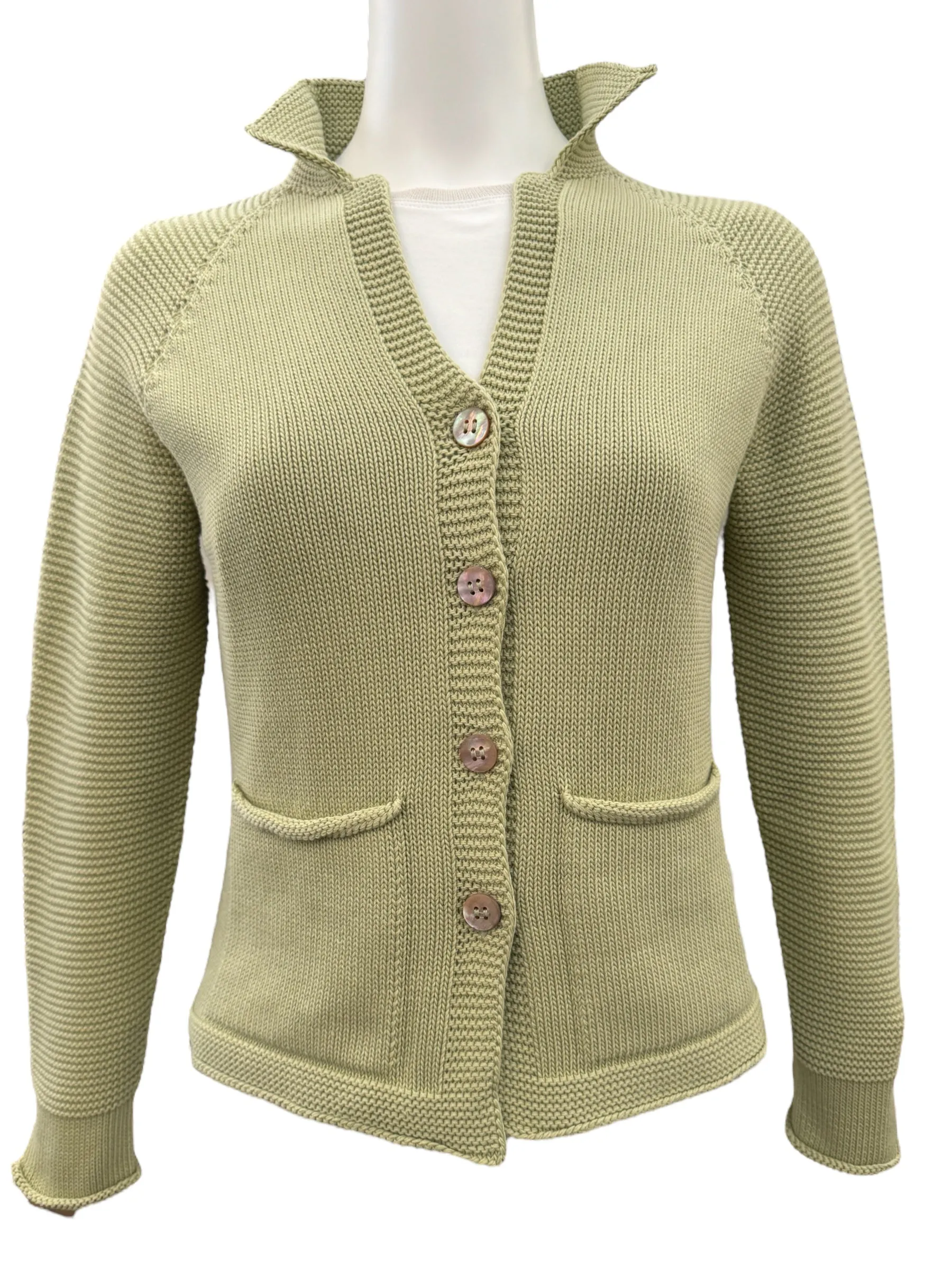 Gran Sasso Women's Cotton Cardigan Sage