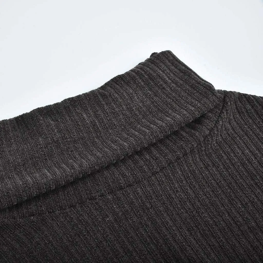 iLH Fall Sweater for Women Oversize Casual Knitted Sweaters Turtleneck Solid Button up Pullover Sweatshirt Jumper Tops
