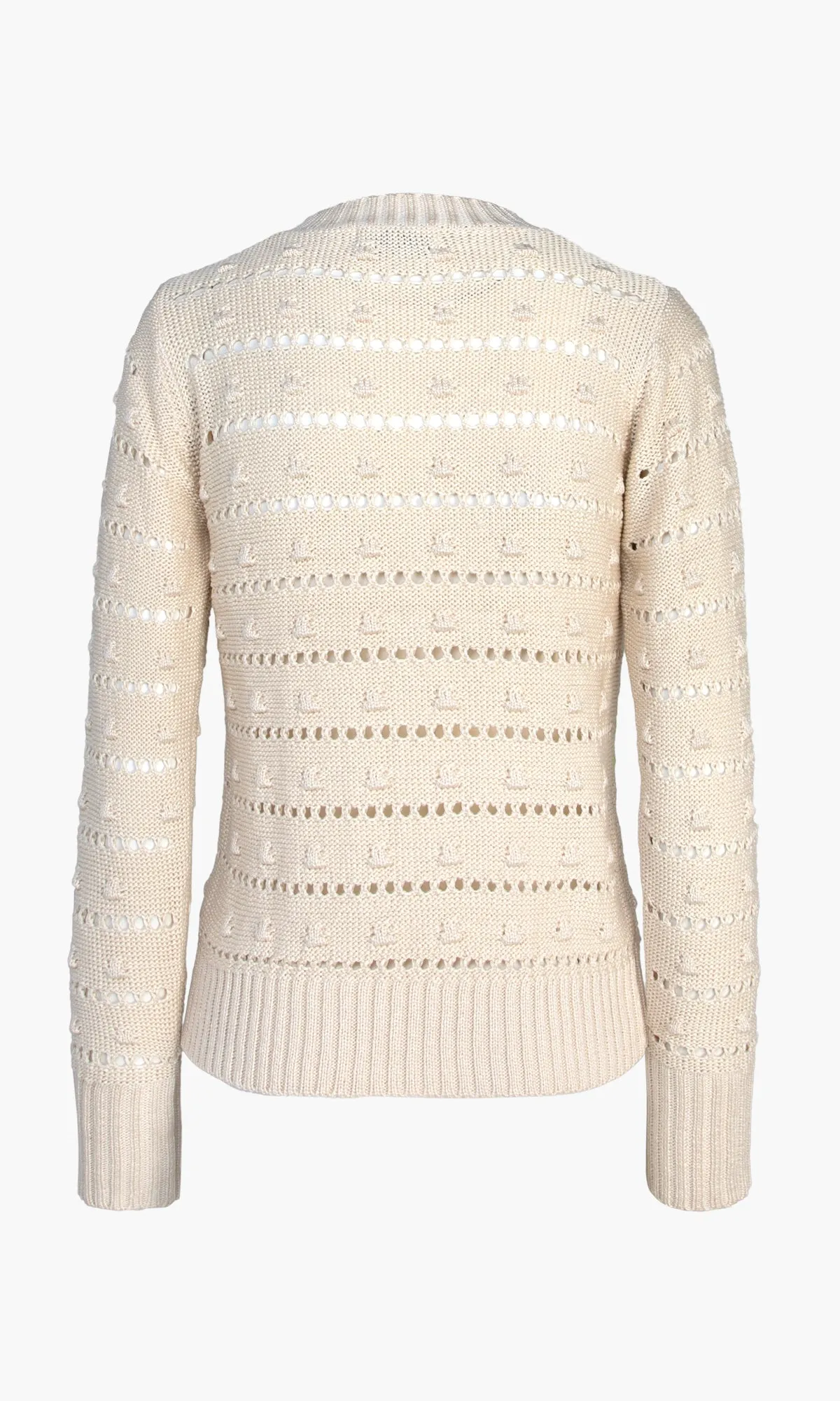 Juno Pointelle Chevron Knit Sweater
