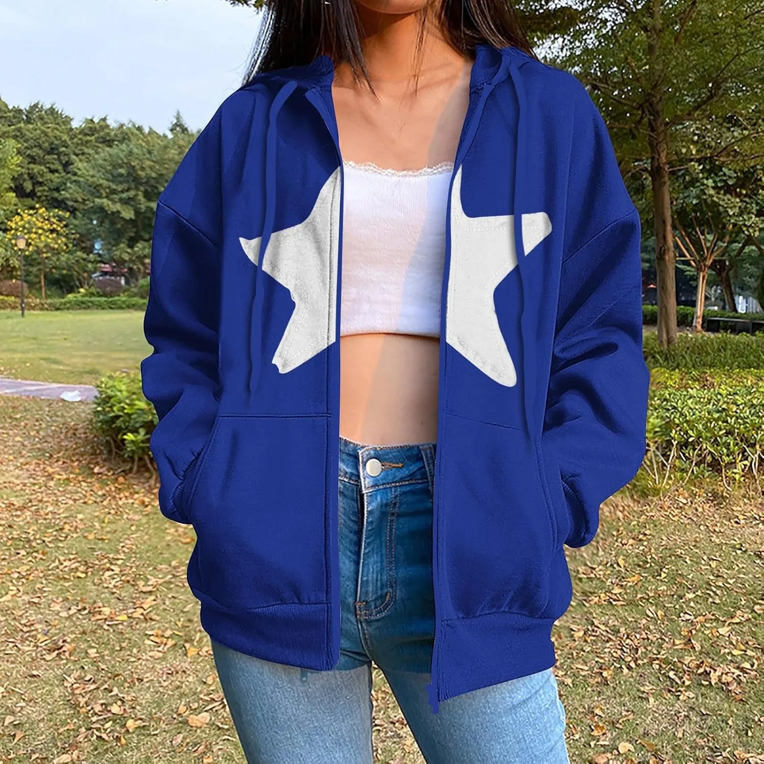 Long Sleeve Hooded Sweatshirt Coat Women Casual Light Jacket Zip Outwear with Pocket Athletic Cardigan Fall Tops