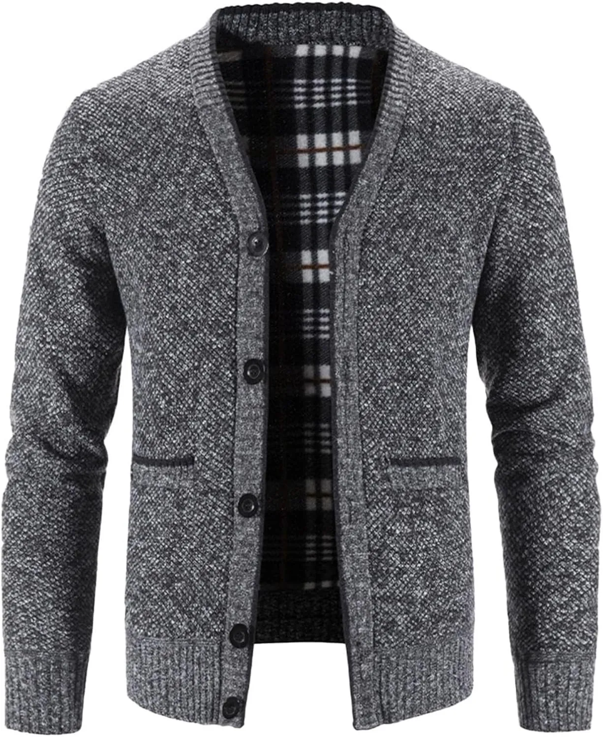 Men Cardigan Sweater Button Down Sweaters V Neck Cardigan Fleece Warm Jacket Long Sleeve Cardigans Oversized Shirts