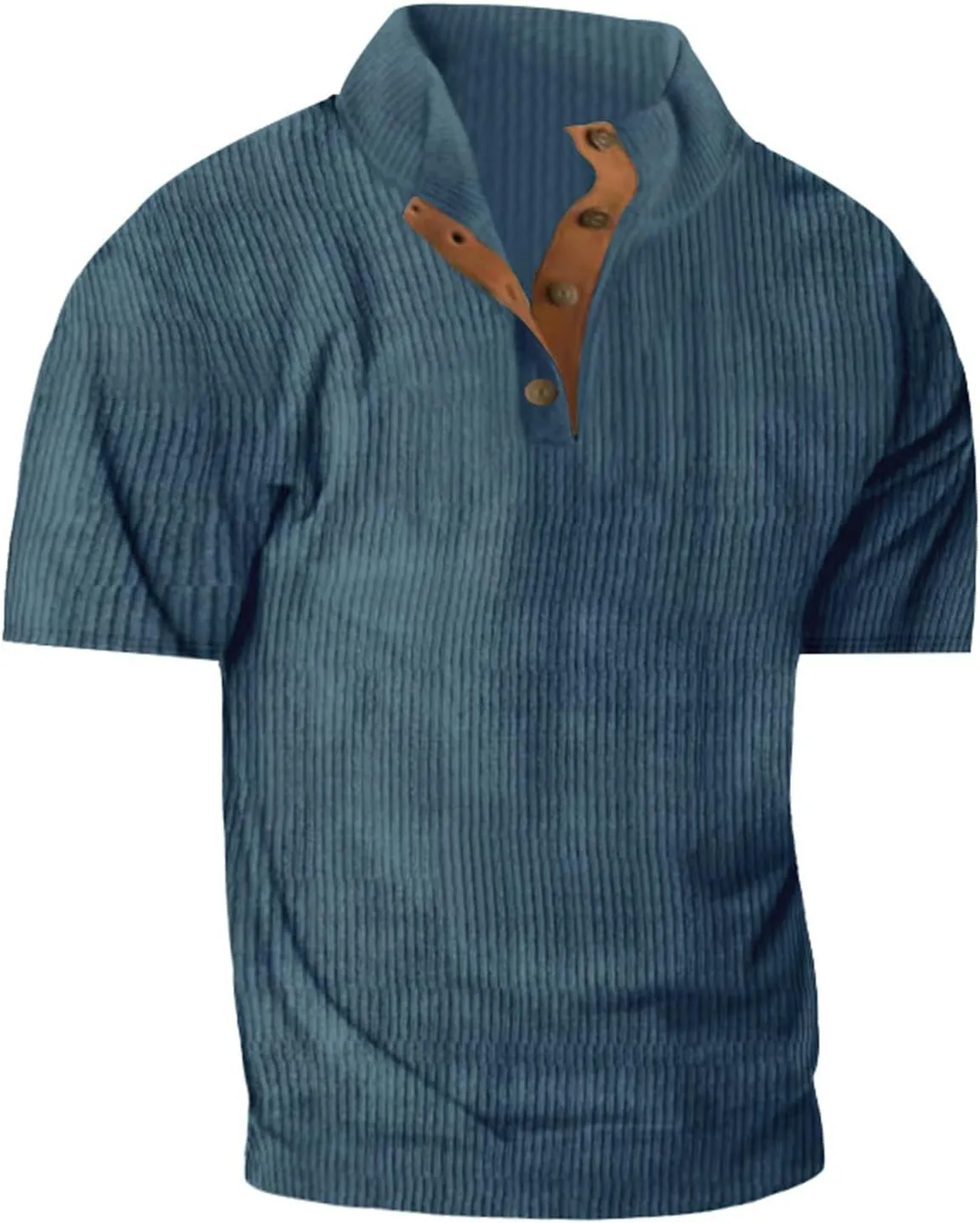Mens 1/4 Button Sweater Short Sleeve Stand Collar Mens Sweatshirt Thermal Shirt Men's Sweatshirts No Hood, Mens Hoodie