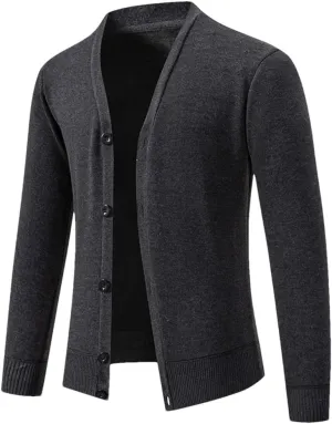Men's Casual Cardigan Sweater Long Sleeve V Neck Button Down Sweaters Knit Cardigan Sweaters