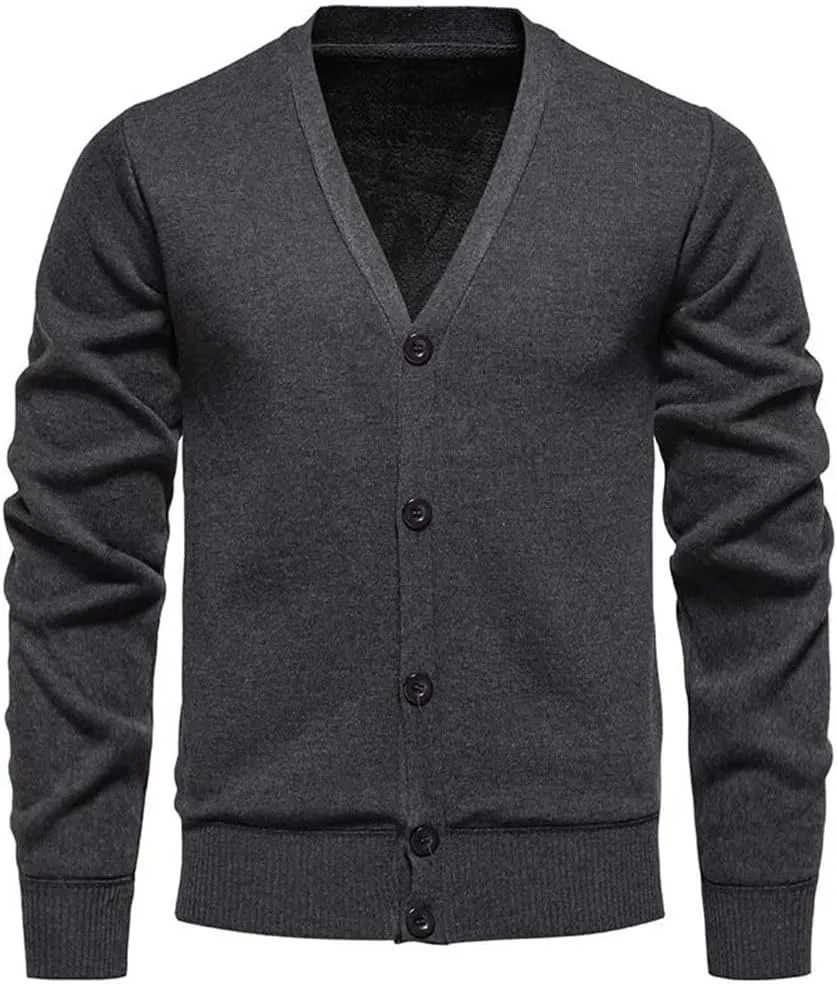 Men's Casual Cardigan Sweater Long Sleeve V Neck Button Down Sweaters Knit Cardigan Sweaters