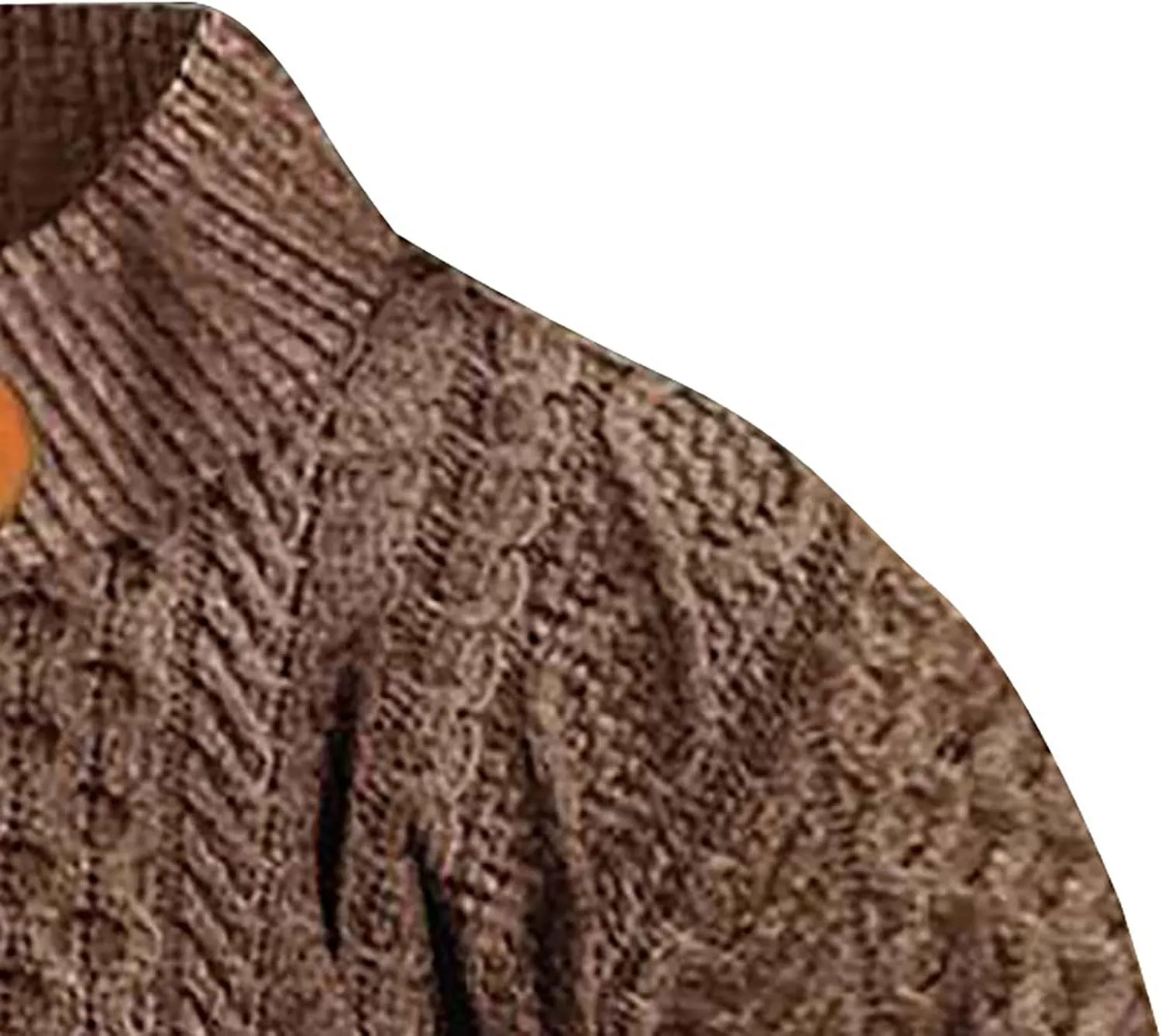 Mens Casual Twist Pattern Pullover Sweatshirts Long Sleeve Cable Knit Sweater Stand Collar Button Up Thermal Pullover