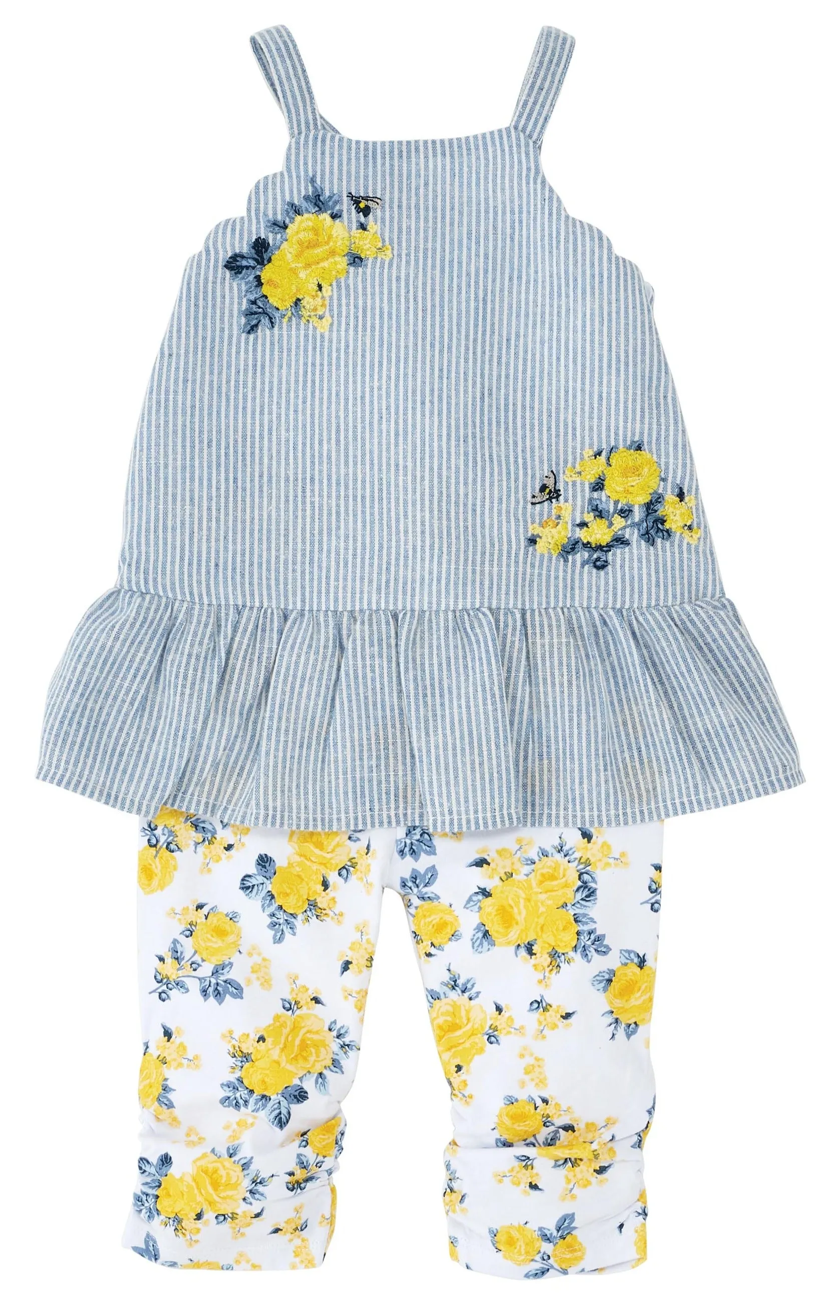 Mud Pie Floral Stripe Top & Legging Set