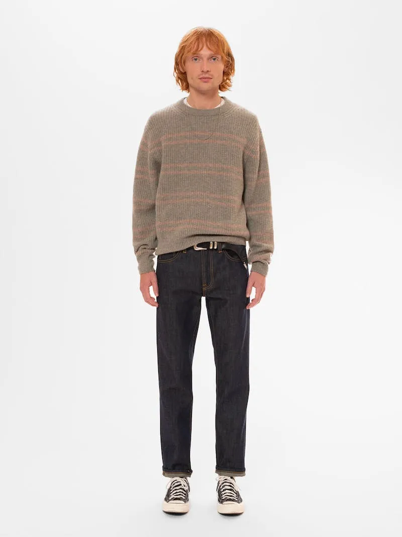 Nudie - Gurra Striped Sweater - Green Melan