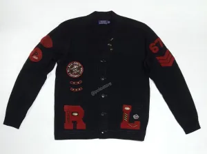 Nwt Polo Ralph Lauren Black Tiger Patch Cardigan