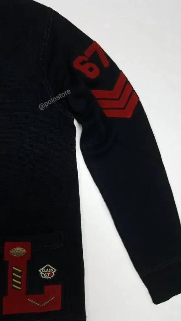 Nwt Polo Ralph Lauren Black Tiger Patch Cardigan