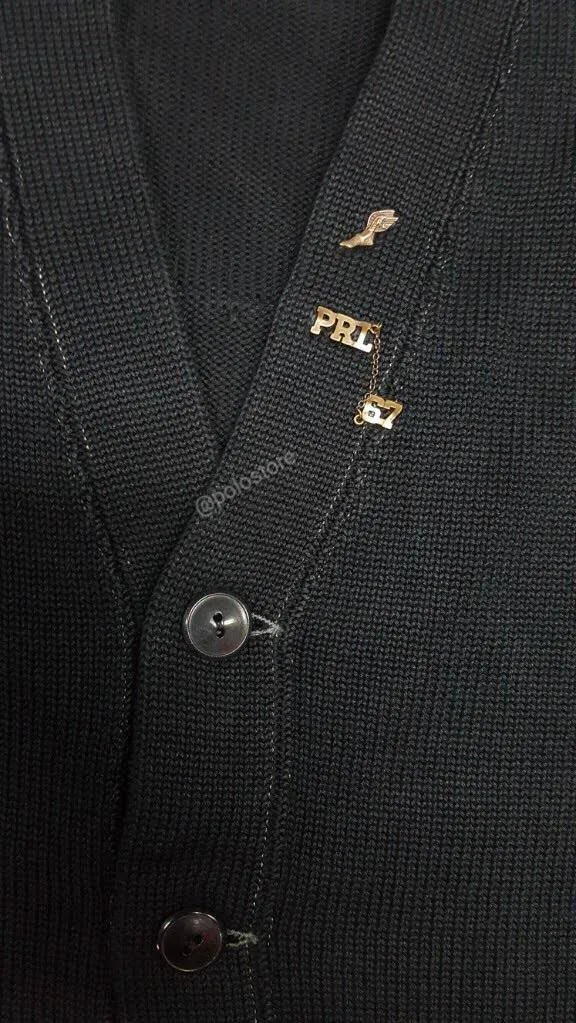 Nwt Polo Ralph Lauren Black Tiger Patch Cardigan