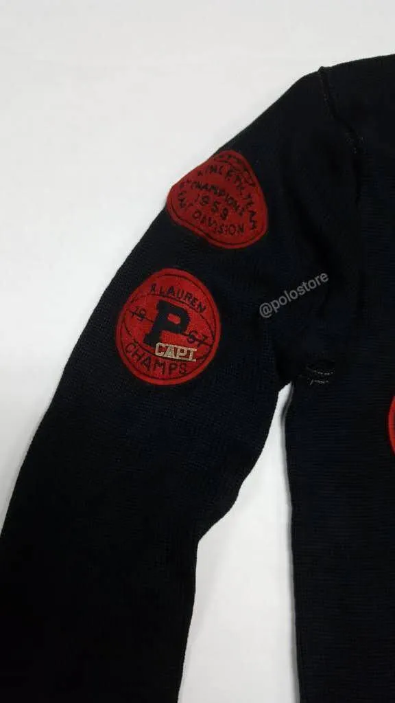 Nwt Polo Ralph Lauren Black Tiger Patch Cardigan