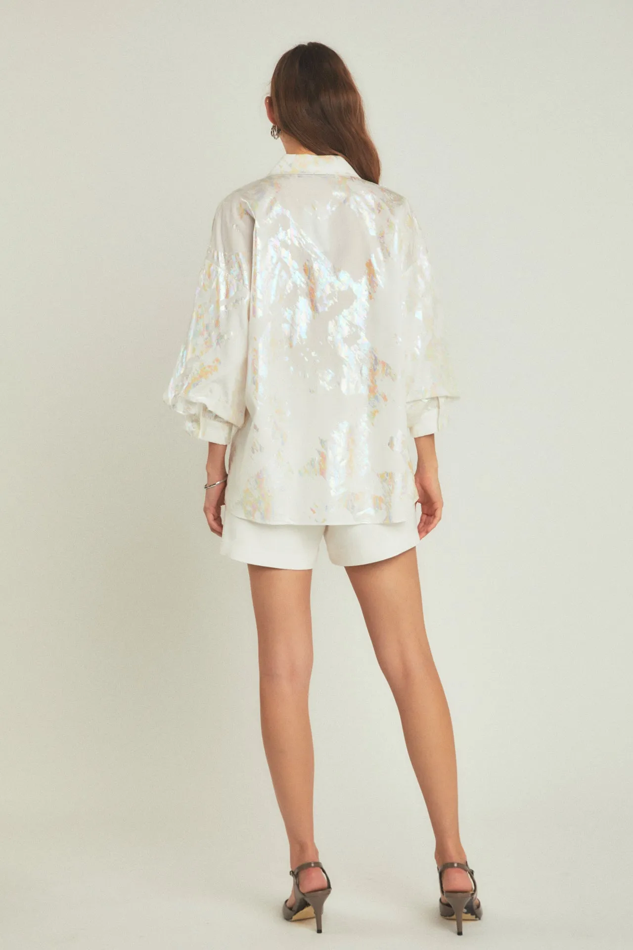 Print Foil Collared Shirt