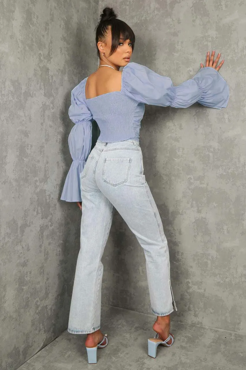 Puff Sleeved Crop Top