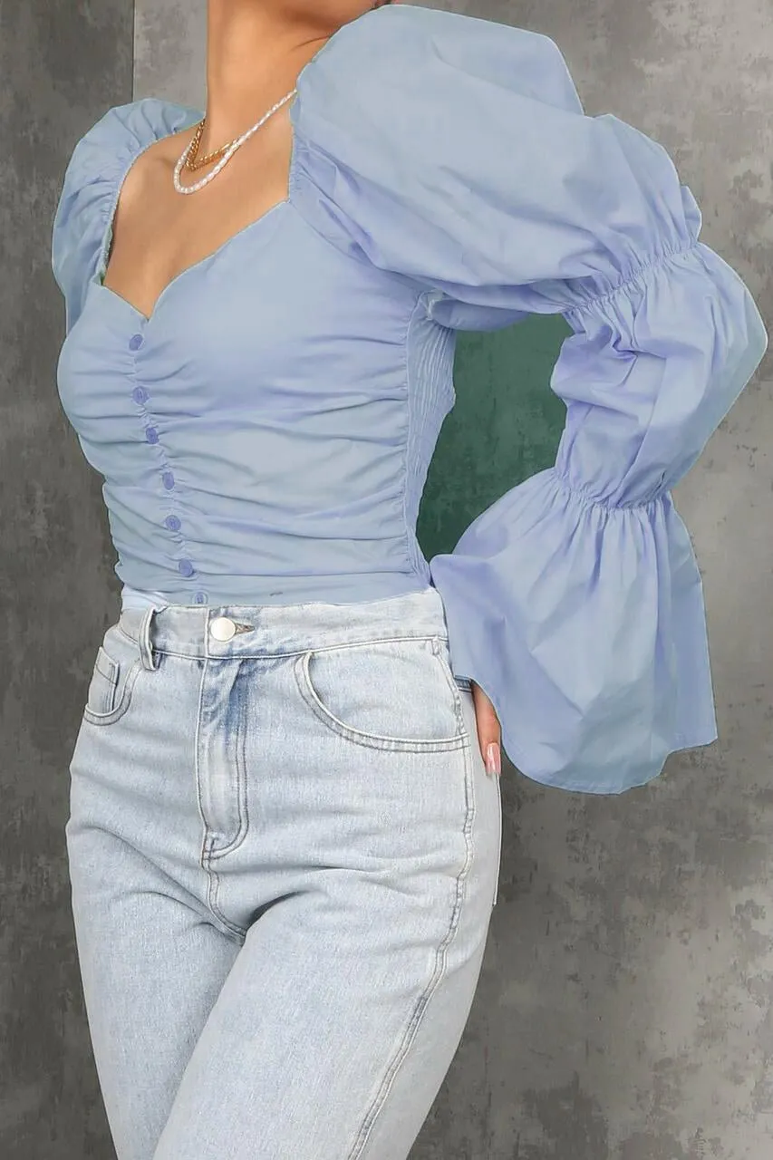 Puff Sleeved Crop Top