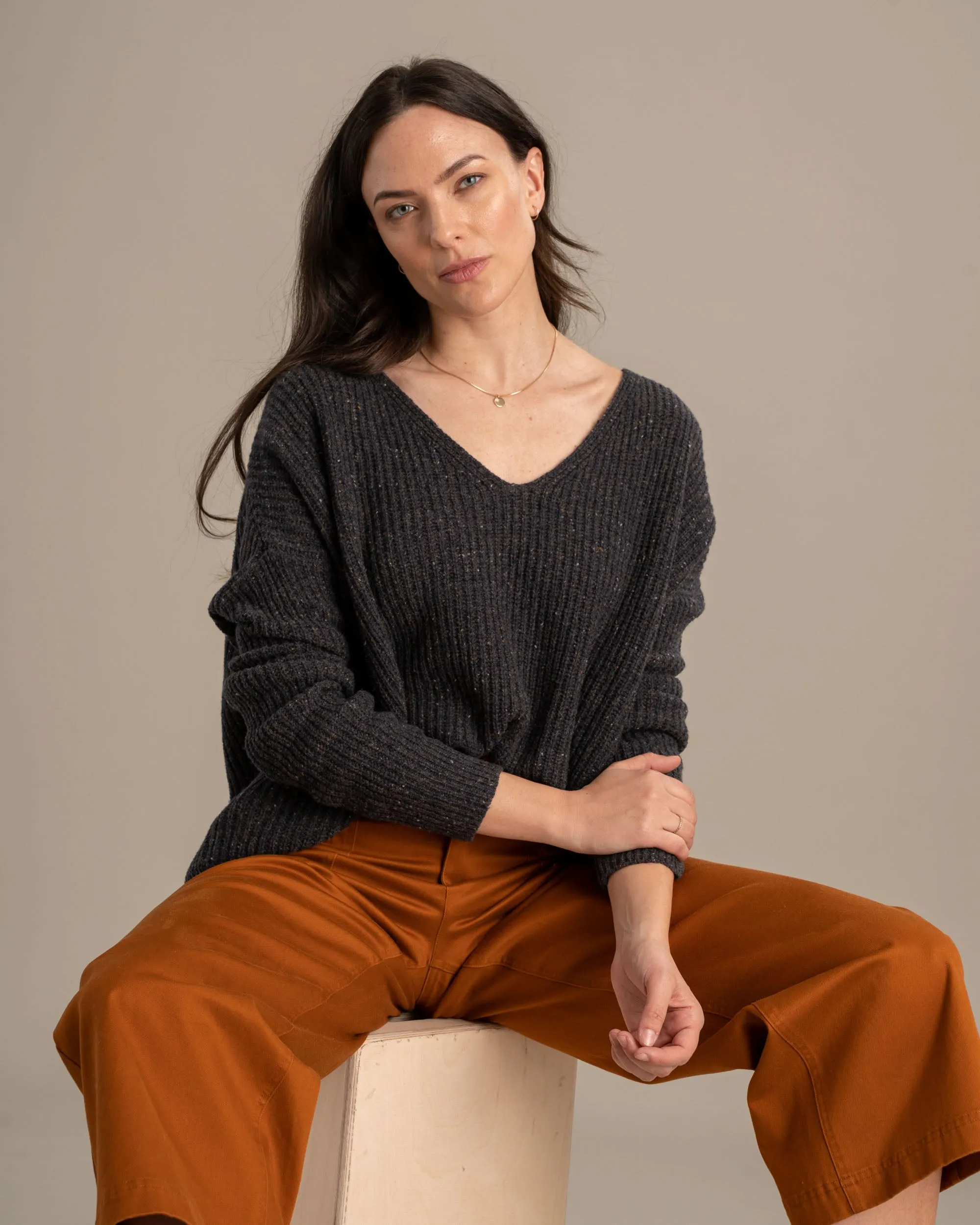 Recycled Wool V-Neck Sweater