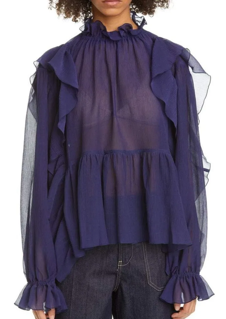 Ruffle Ink Top